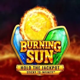 Burning Sun slot logo by Wazdan at Pokie Spins CasinoBurning Sun