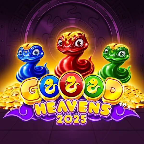 Goood Heavens slot logo by Rarestone Gaming at Pokie Spins CasinoGoood Heavens